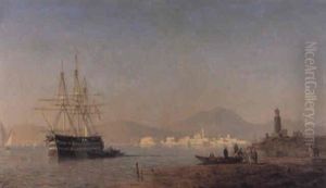Orientalisk Kustavy Med Segelfartyg Orientalisk Kustavy Med Segelfartyg