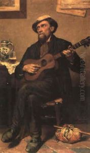 Le Musicien Ambulant by Jean Guillaume (Jan Willem) Rosier