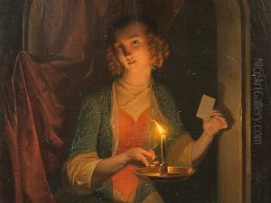 Portrait Of A Smiling Lady by Johannes Rosierse