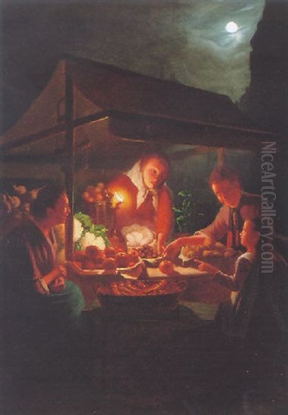 Market Scene At Night - view 1