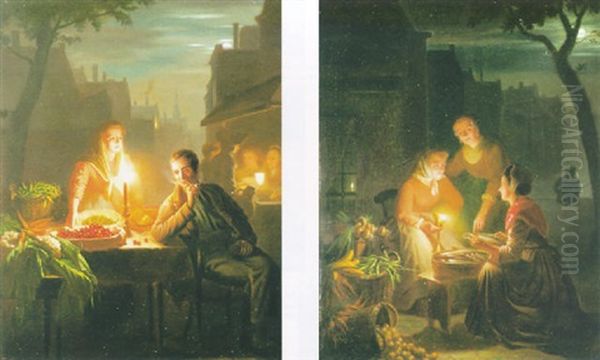 Candlelit Market Scene - view 1