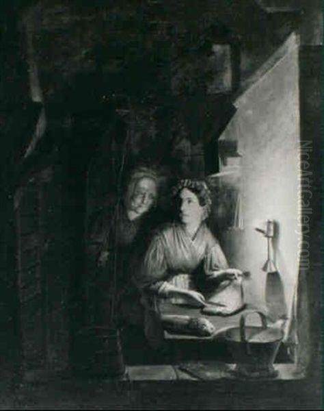 A Fishmonger By The Light Of An Oillamp - view 1