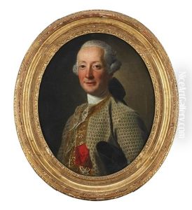 Portratt Av Adling Ikladd Broderad Rock Med Ludvig Den Heliges Orden