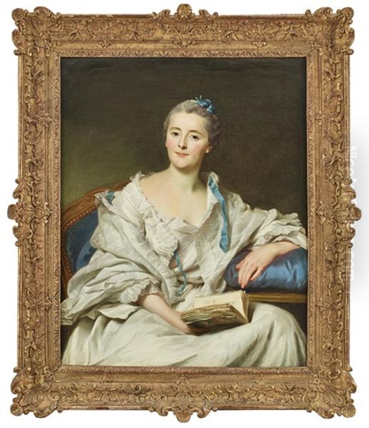 Portratt Av Marie-francoise Julie Constance Filleul, Marquise De Marigny Sittande Med En Oppen Bok I Hoger Hand - view 1