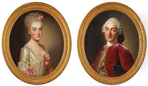 George Marye De Merval (1738-) & Marie Anne Eleonore La Planquois (pair) by Alexander Roslin
