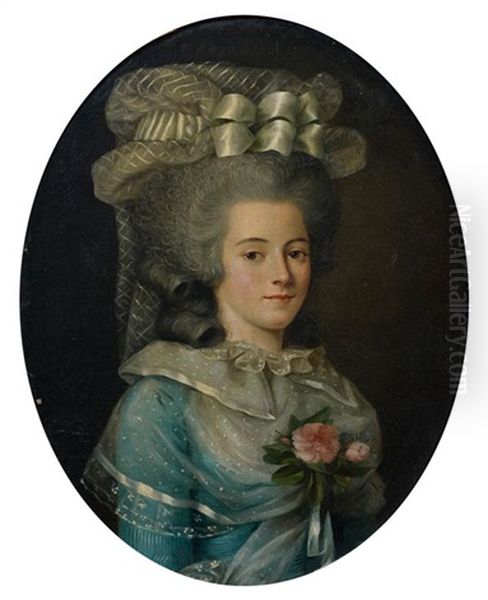 Portrait De Femme Au Corsage Orne De Roses - view 1