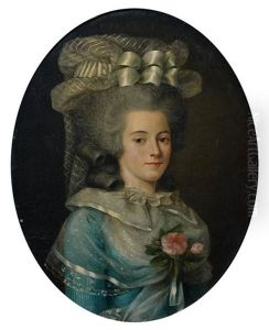 Portrait De Femme Au Corsage Orne De Roses by Alexander Roslin