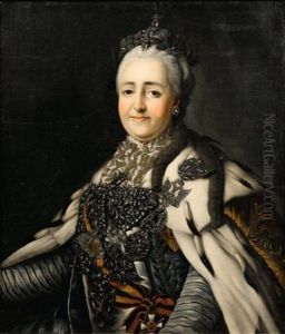 Portrait De Catherine Ii by Alexander Roslin