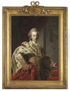 Portrait Of King Christian Vii Of Denmark In Coronation Robes And Holding A Crown And Sceptre
