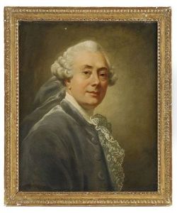 Portratt Forestallande Konstnaren Alexander Roslin Ikladd Bla Rock Med Spetskras by Alexander Roslin