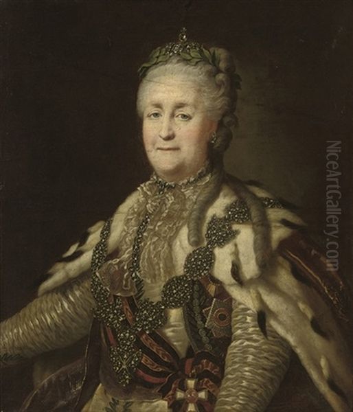 Portrait Of Catherine The Great, In An Ermine-trimmed Robe, Wearing The Chain Of The Order Of St. Andrew - view 1