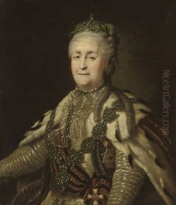 Portrait Of Catherine The Great, In An Ermine-trimmed Robe, Wearing The Chain Of The Order Of St. Andrew