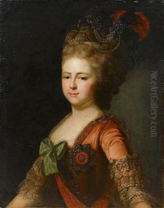 Portrait Of Archduchess Maria Feodorovna by Alexander Roslin