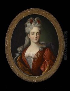 Portrait Of A Noblewoman Wearing A Scarlet Dress And Gold Wrap