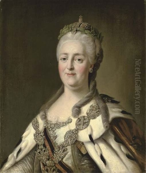 Portrait Of Catherine The Great, In An Ermine-trimmed Robe, Wearing The Chain Of The Order Of St. Andrew - view 1