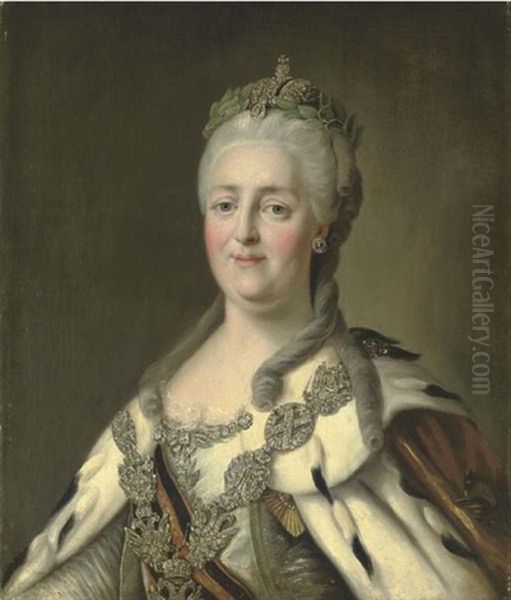 Portrait Of Catherine The Great In An Ermine-trimmed Robe, Wearing The Chain Of The Order Of St. Andrew - view 1