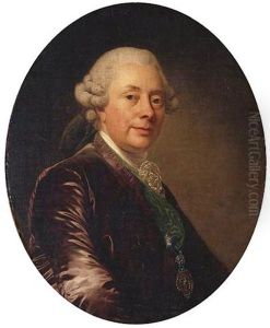 Portrait Of A Gentleman In A Velvet Jacket With A Green Medal Ribbon