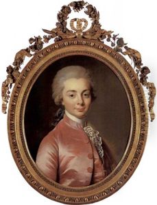 Portrait Of A Young Gentleman Wearing A Pink Coat And White Stock