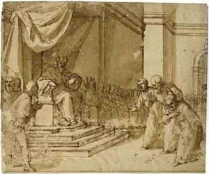 A Delegation In Audience With A Ruler by Andrea Boscoli