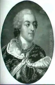Portrait Of Louis Xv, In Armor And With The Royal Mantle by Alexander Roslin