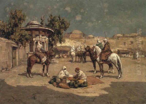 Warriors In A Market Square - view 1