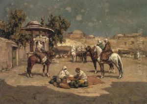 Warriors In A Market Square by Matteo da Angelo Rosotto