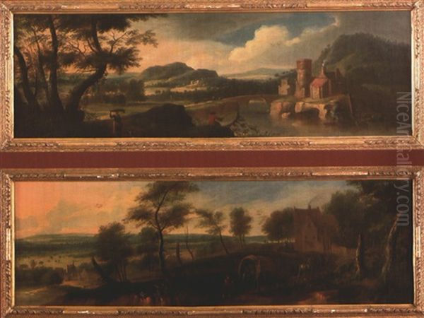 Landscape With Rolling Hills And Figures (+ Landscape With Rolling Hills And Figures; Pair) - view 1