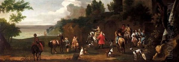 A Hunting Party In An Extensive Landscape - view 1