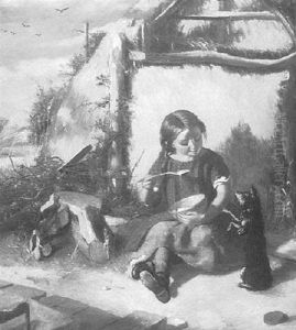 Young Girl Feeding Her Puppy by Joseph Thorburn Ross