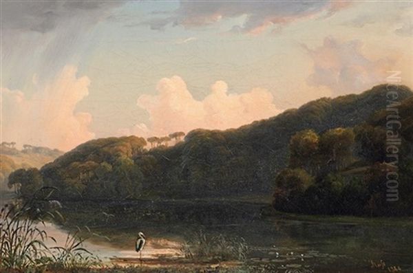 Romantische Fluslanschaft Im Morgenrot - view 1
