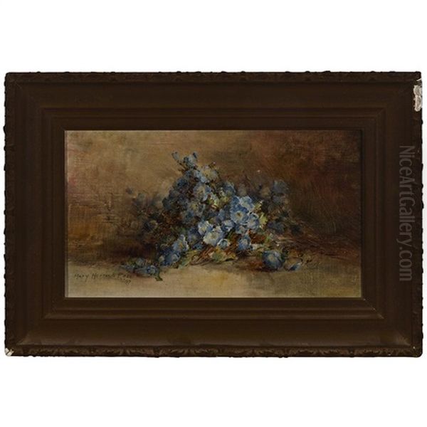 Blue Flowers On A Ledge - view 1