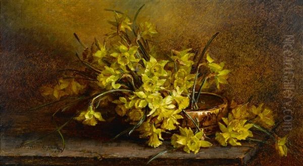 Daffodils In An Indian Basket - view 1