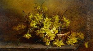 Daffodils In An Indian Basket by Mary Herrick Ross