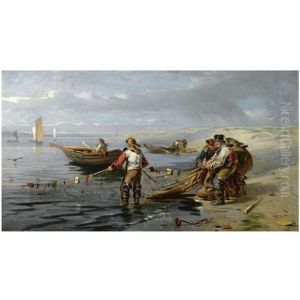 Fishermen On The Tweed by Robert Thorburn Ross