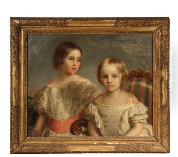Portrait Of Two Young Sisters In Summer Dresses - view 1