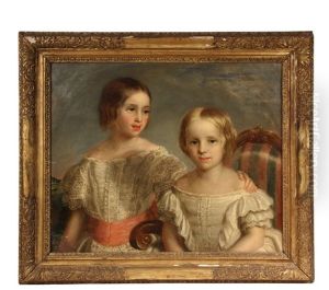 Portrait Of Two Young Sisters In Summer Dresses