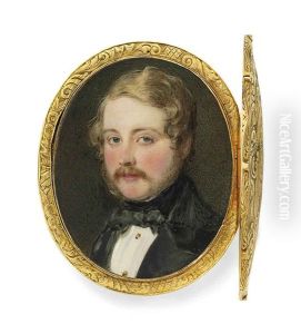 Sir Henry Hervey Bruce, 3rd Baronet Bruce Of Downhill, Co. Londonderry, In Dark Blue Coat With Green Velvet Collar, White Shirt With Gold Buttons, Black Stock