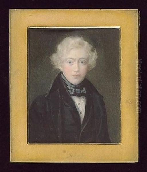 Sir Edmund Filmer, Bart. M.p., 8th Bart (1809-1857), Of East Sutton Place, Kent, Wearing Black Coat, Waistcoat, White Shirt And Blue Cravat - view 1