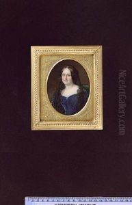Lady Louisa Colthurst Wearing Dark Blue Velvet Dress With White Lace Trim, A Brooch At Her Corsage And Black Veil Over Her Hair (+ 1 Other, Unfinished Version Of Same Portrait; 2 Works)