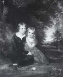 Portrait Of A Brother And Sister by Sir William Charles Ross