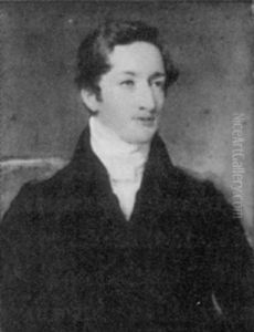 Portrait Of Husband Seated In Black Coat, Waistcoat And Tied White Cravat