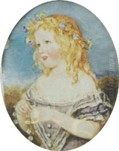 A Young Girl Making A Diasy Chain by Sir William Charles Ross