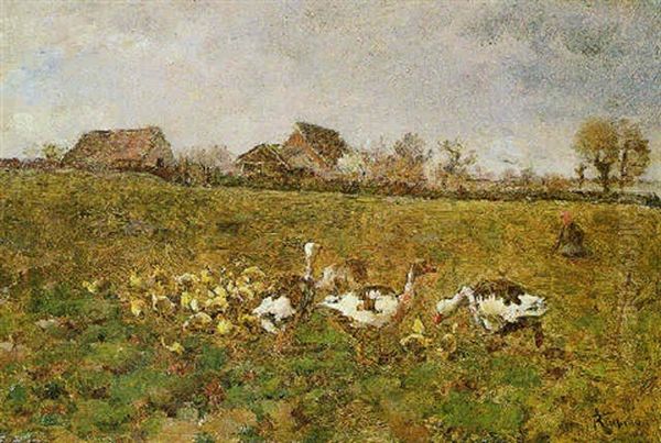 Campagna Francese Con Oche E Pulcini - view 1