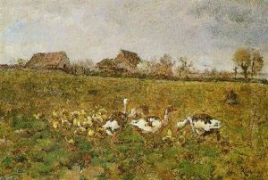 Campagna Francese Con Oche E Pulcini by Federico Rossano