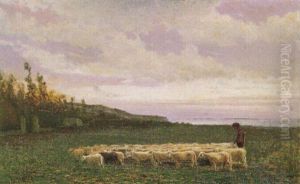 Veduta Di Campagna Con Gregge by Federico Rossano