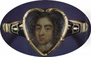 Portrait Of A Nobleman (james Ii, King Of England?) With Full-bottomed Wig, Wearing Lace Jabot And Red Ribbon
