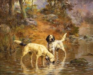 Two Setters In A Cooling Stream On The Grounds Of Overhills, Fayetteville, North Carolina Two Setters In A Cooling Stream On The Grounds Of Overhills, Fayetteville, North Carolina