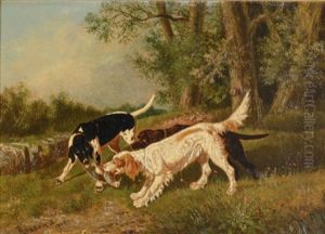 Dogs At Play (pair) by Percival Leonard Rosseau