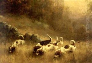Six Sporting Dogs On The Scent by Percival Leonard Rosseau