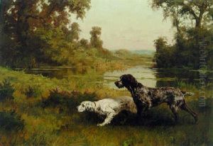 "homere" And "neige, A Belgian Griffon And An English Setter